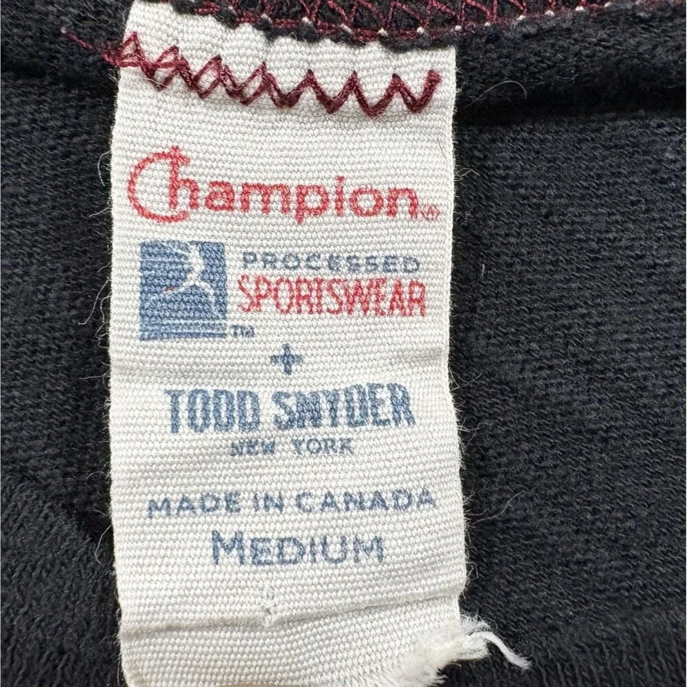 TODD SNYDER X Champion T-shirt Black Crew Cotton Logo Tee Casual Sz M Canada - Picture 6 of 8